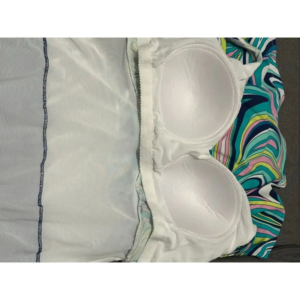 Roxanne 14 38C Underwire Tummy Control Swim Dress Multicolor